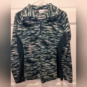 NWOT Columbia Women's Blue Watercolor Fleece Quarter Zip Pullover (L)